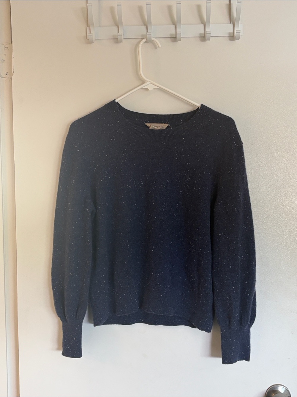 Everlane Navy Speckled Cashmere Sweater